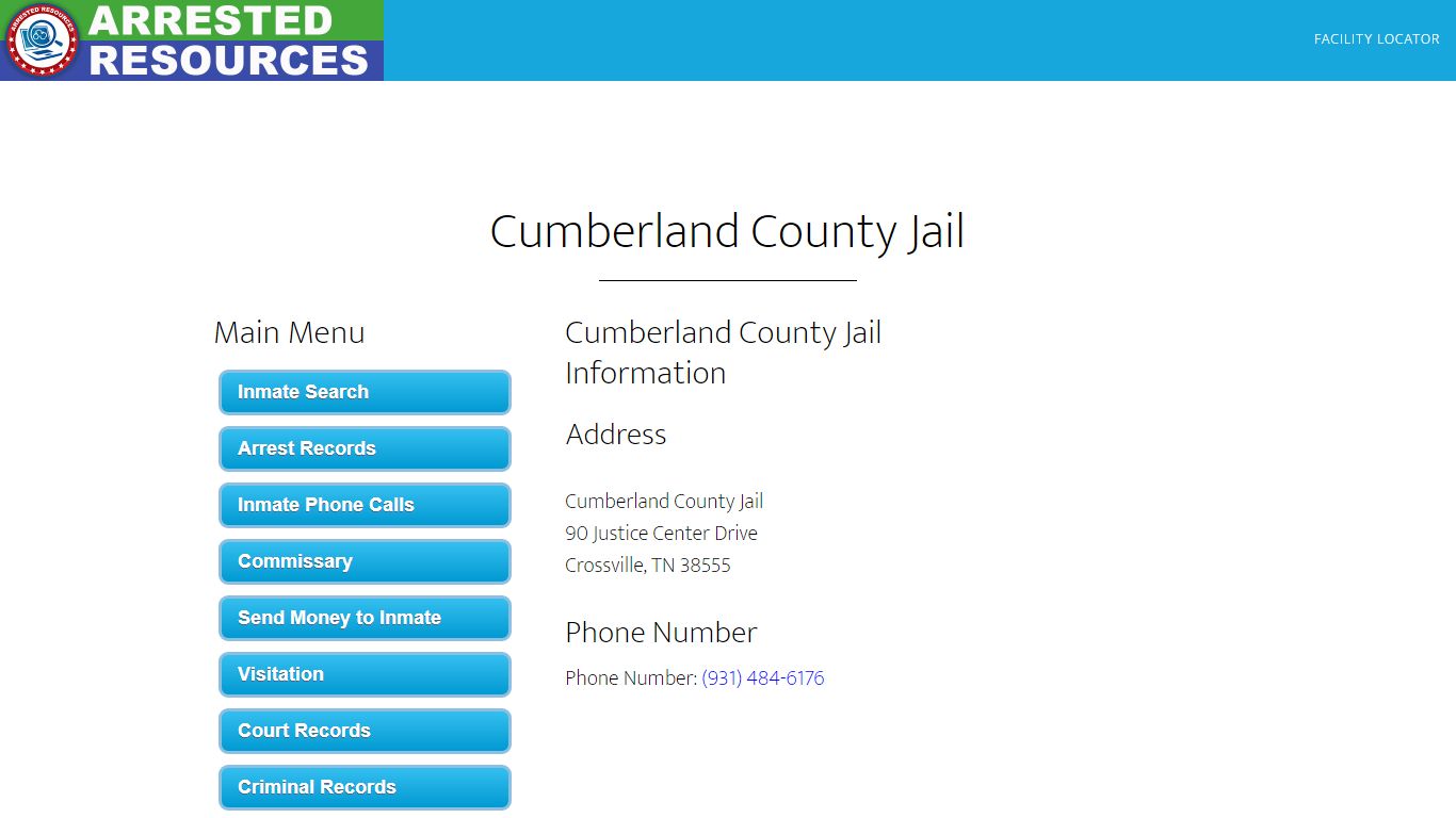 Cumberland County Jail - Inmate Search - Crossville, TN